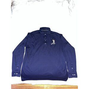 Malbon x Greyson Long Sleeve Blue Polo - Buckets In Wolf’s Clothing - XL
